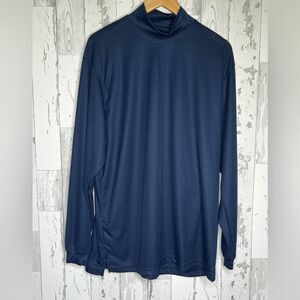 PGA Tour Shirt Adult Large Navy Blue Long Sleeve Golfing Golf Performance Men’s